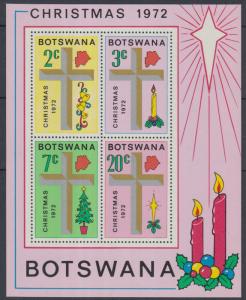 XG-K029 BOTSWANA - Christmas, 1972 Religion, 4 Values MNH Sheet