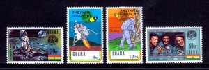 Ghana - Scott #386-389 (note) - Philympia overprint - MNH - SCV $20