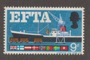 Great Britain - scott# 480p - EFTA - MNH  Phosphor lines