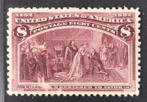 US Stamp#236 8c Magenta Columbus Restored to Favor MINT Regummed SCV $ $47.50...