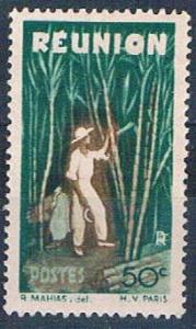 Reunion 252 MNH Cutting sugar cane 1947 (R0427)+