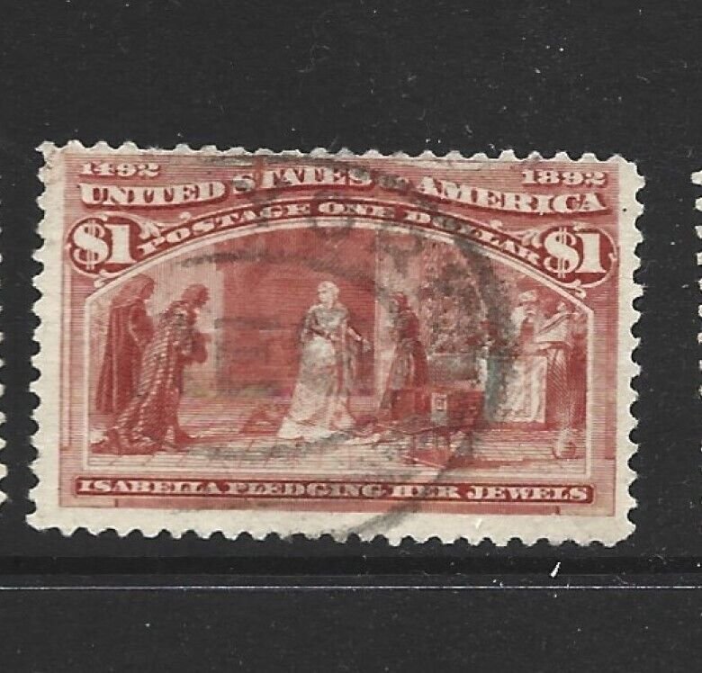 United States Scott 241 One-Dollar Columbian Expo used 2019 cv $525 