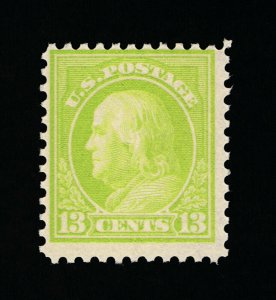 EXCEPTIONAL GENUINE SCOTT #513 F-VF MINT OG H APPLE GREEN PERF-11 UNWMK #16480