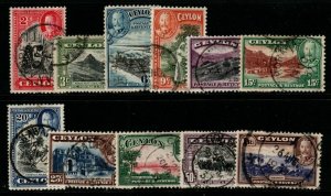 CEYLON SG368/78 1935-6 DEFINITIVE SET USED