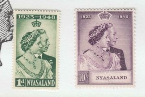 [SOLD] NYASALAND # 85-86 VF-MNH KGV1 1948 SILVER WEDDING