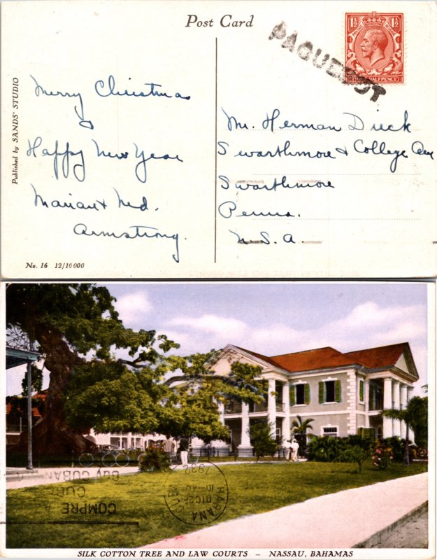 1932 Great Britain to Cuba Paguebot on Picture Postcard ( Postal History ), 1932