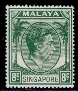 SINGAPORE GVI SG21a, 8c green, NH MINT.