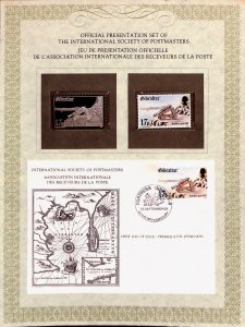 Gibraltar silver stamp + cover International Society of Postmasters