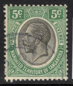 TANGANYIKA SG93 1927 5c GREEN FINE USED