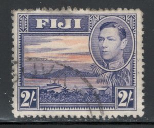 Fiji 1938 King George VI & Suva Harbor 2sh Scott # 129 Used