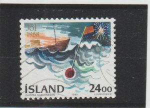 Iceland  Scott#  670  Used  (1988 Christmas)