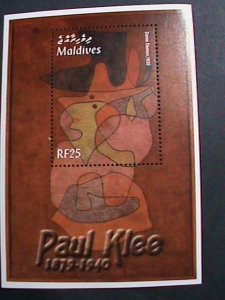 MALDIVES- FAMOUS PAINTING-1935 DAME DEMON- BY PAUL KLEE-MNH S/S SHEET-VF