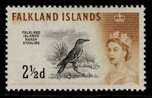 FALKLAND ISLANDS QEII SG196, 2½d black & yellow-brown, M MINT.