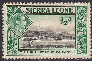 Sierra leone 1938 - 44 KGV1 1/2d Green & Black MM SG 188 ( R1199 ) 