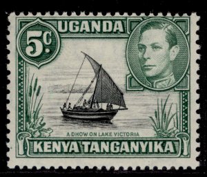 KENYA UGANDA TANGANYIKA GVI SG132, 5c black & green, NH MINT.