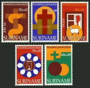 Surinam B246-B250,MNH.Mi 818-822. Easter 1978.Serpent,Cross,Lamb,Solar eclipse,