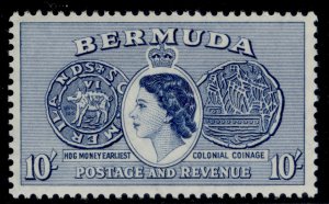 BERMUDA QEII SG149, 10s deep ultramarine, M MINT. Cat £24.