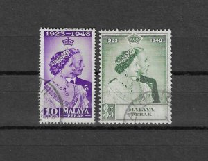 MALAYA/PERAK 1948 SG 122/3 USED Cat £50.35