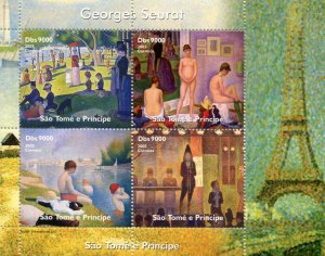 Sao Tome & Principe 2005 GEORGE SEURAT Sheet Perforated Mint (NH)