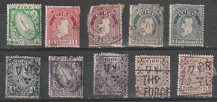 #65-68,71-2,74(Wmk 44),110 (Wmk 262) Ireland Used