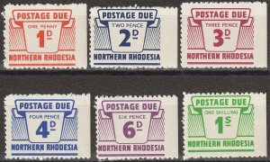 EDSROOM-17118 Northern Rhodesia J5-J10 MNH 1964 Complete Postage Dues CV$32.50