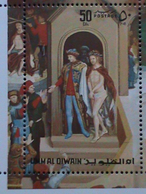 UMM AL QIWAIN -AIRMAIL STAMP THE PASSION OF CHRIST BY HANS MEMLING-MNH SHEET