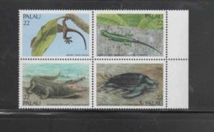 PALAU #116a 1985 REPTILES MINT VF NH O.G BLOCK4