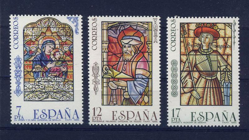 SPAIN 1985 MNH SC.2453/2455 Stained Glass