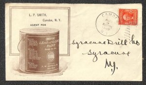 USA #319c STAMP L.P. SMITH DEVOE LEAD & ZINC PAINT AD CAMDEN NEW YORK COVER 1905