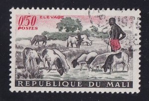 Mali   #16 cancelled  1961  shepherd and sheep   50c