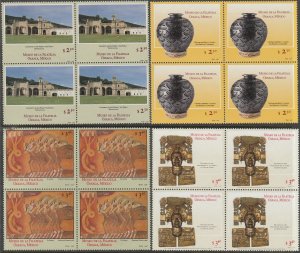 MEXICO 2084-2087, Inaug. Philatelic Museum, Oaxaca. MINT NH BLKS OF 4 VF (139)