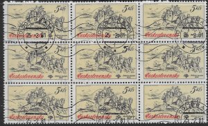 Czechoslovakia #2346 used block of 9  WIPA Phil. Exhib.  Nice.