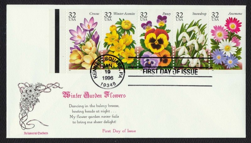 #3029a 32c Garden Flowers-Bklt Pane, Aristocrat FDC **ANY 4=FREE SHIPPING**