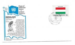 United Nations #340 15c Flag Series 1980, Hungary, Aristocrat Cachets FDC