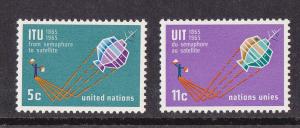 UN - NY # 141-142, Telecommunication, Mint NH, 1/2 Cat.