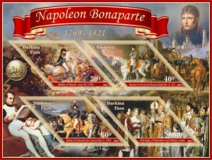 Stamps. Bonaparte Napoleon 2021 year 1+1 sheets perforated Burkino Faso NEW