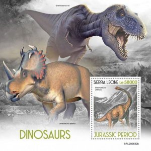 Sierra Leone - 2020 Brachiosaurus Dinosaurs - Stamp Souvenir Sheet - SRL200632b