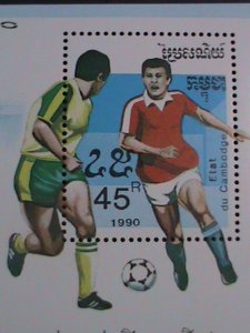 CAMBODIA-1990- WORLD CUP SOCCER-ITALIA'90 MNH S/S-VF- WE SHIP TO WORLD WIDE