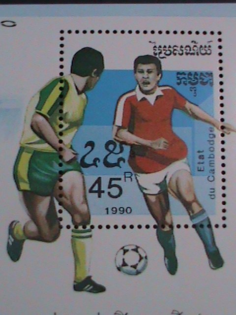 CAMBODIA-1990- WORLD CUP SOCCER-ITALIA'90 MNH S/S-VF- WE SHIP TO WORLD WIDE