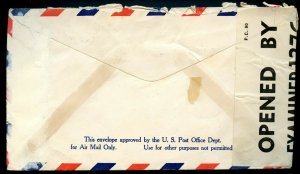 U.S. Scott 820 (2) Prexies on Censored Air Mail Cover to England from Maine