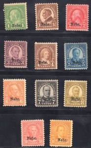 MOMEN: US STAMPS #669-679 MINT OG 10NH/1LH(7c) LOT #73065