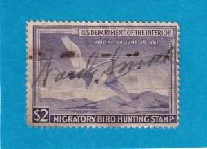 US RW17 SIGNED CREASED DUCK STAMP