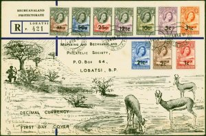 Bechuanaland 1961 Surch Set of 10 SG157-167b on Reg Illustrated 1st Day Cover...