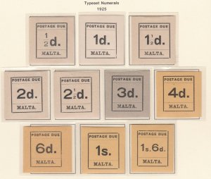 Malta # J1-10, Postage Due Numeral, Mint  LH, 1/2 of Hinged Cat.