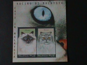 ​MALAYSIA-1999-SC# 691-LOVELY DOMASTIC CATS-MNH S/S VF WE SHIP TO WORLDWIDE
