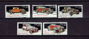 UNITED STATES - 1988 CLASSICAL AUTOMOBILES - SCOTT 2381 TO 2385 - USED