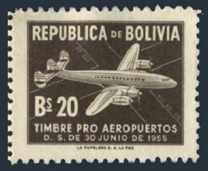 Bolivia RA26, MNH. Michel Zw 26. Tax stamps 1955, Plane.