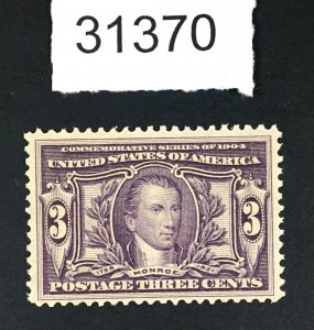 MOMEN: US STAMPS # 325 MINT OG NH LOT #31370