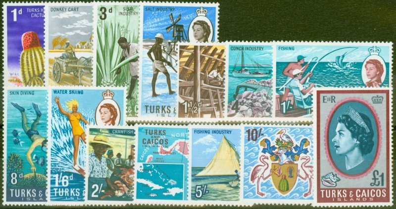 Turks & Caicos Is 1967 set of 14 SG274-287 V.F MNH