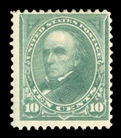 United States, 1894-95 #258 Cat$275, 1894 10c dark green, heavy hinge remnant...